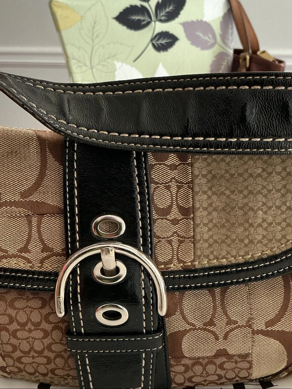 Coach Brown PATCHWORK Soho Signature Patchwork Hobo Bag